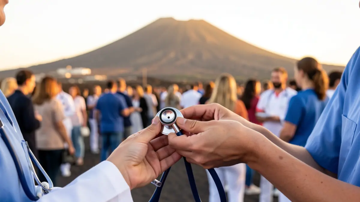 Imagen simbólica de trabajadores del Área de Salud de Lanzarote.