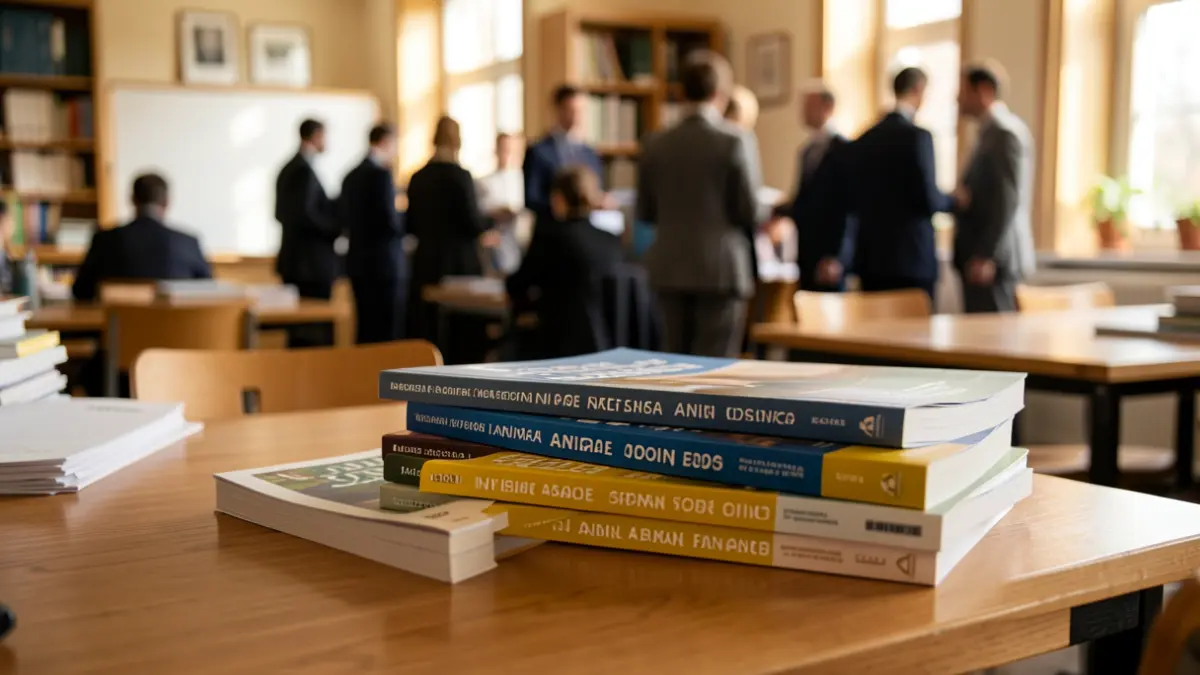Image of an academic environment with scientific publications on animal production.