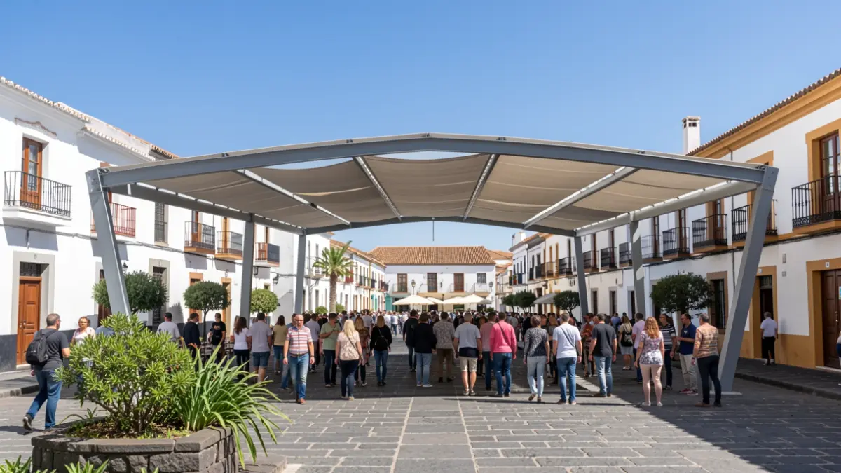 Image of the new canopy to be installed in Plaza Virrey de Manila, in Valverde.