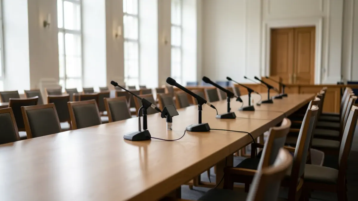 Generic image of a town hall plenary chamber.