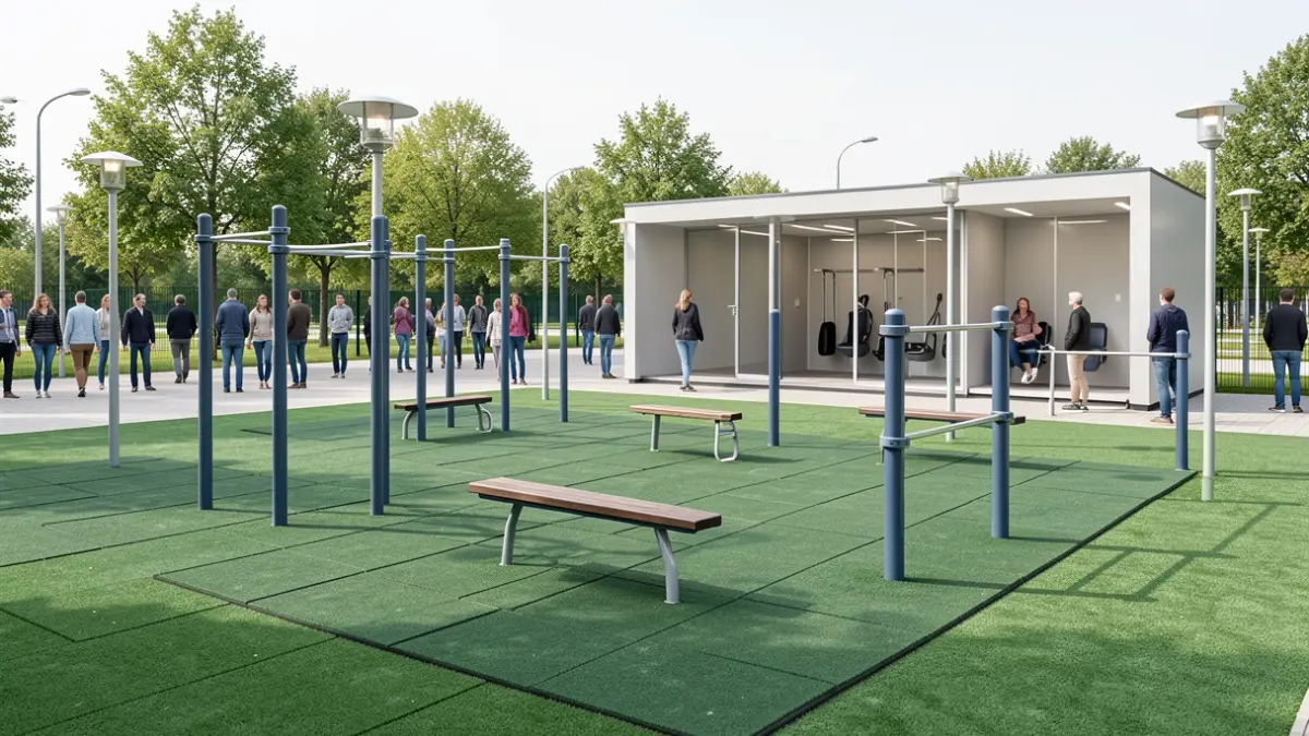 Parque de calistenia en Villa de Mazo con nuevo pavimento y vestuario.