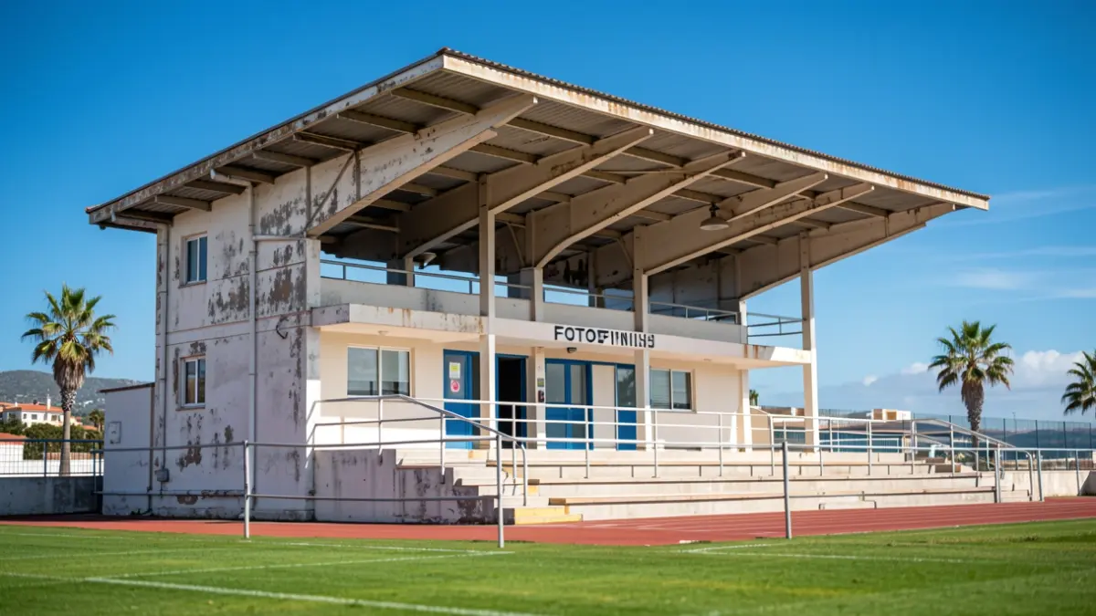 Edificio de 'fotofinish' del Estadio Municipal Francisco Peraza en San Cristóbal de La Laguna.