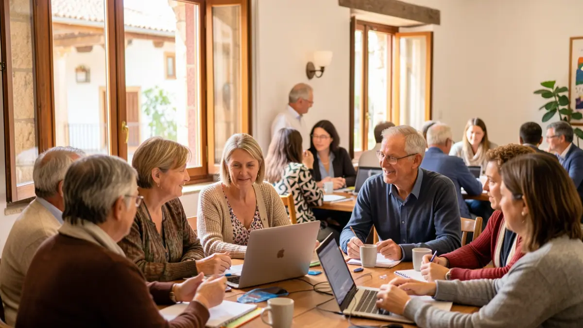 Imagen genérica de un grupo de personas participando en un taller de empleo y emprendimiento.