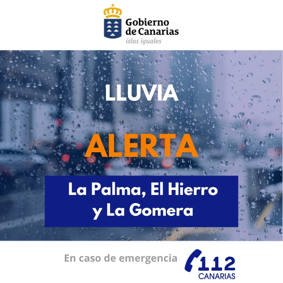 Alerta por lluvias en El Hierro, La Gomera y La Palma