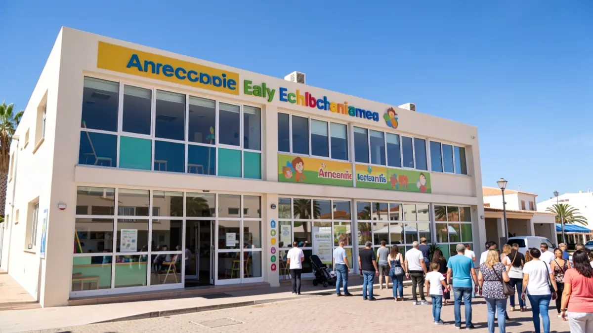 Facade of a municipal early childhood education center in Arrecife, Lanzarote.