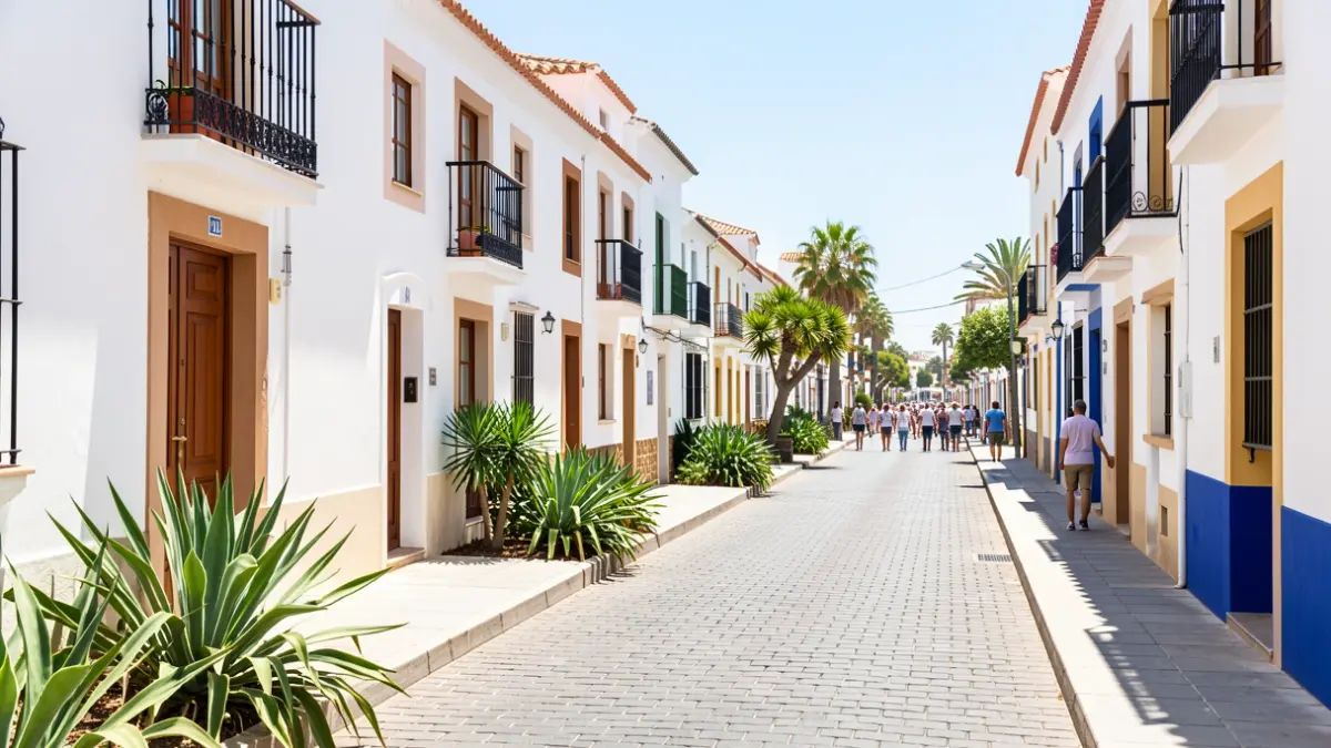 Generic image of a street in Arrecife, Lanzarote, featuring traditional Canarian architecture in a clean, sunny urban setting.