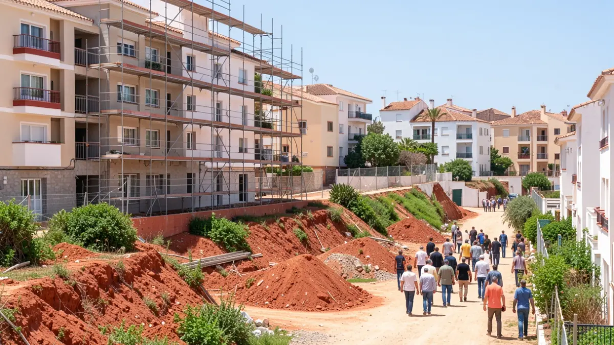 Generic image of urban renewal works in a residential area of the Canary Islands.