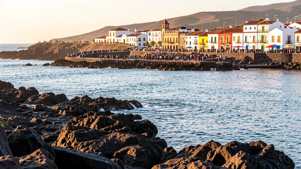 Generic image of a coastal landscape in La Palma with traditional architecture.