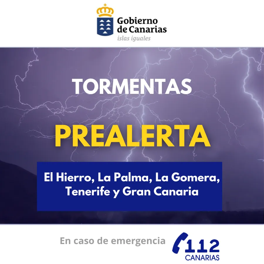 Canarias declara prealerta por tormentas en varias islas