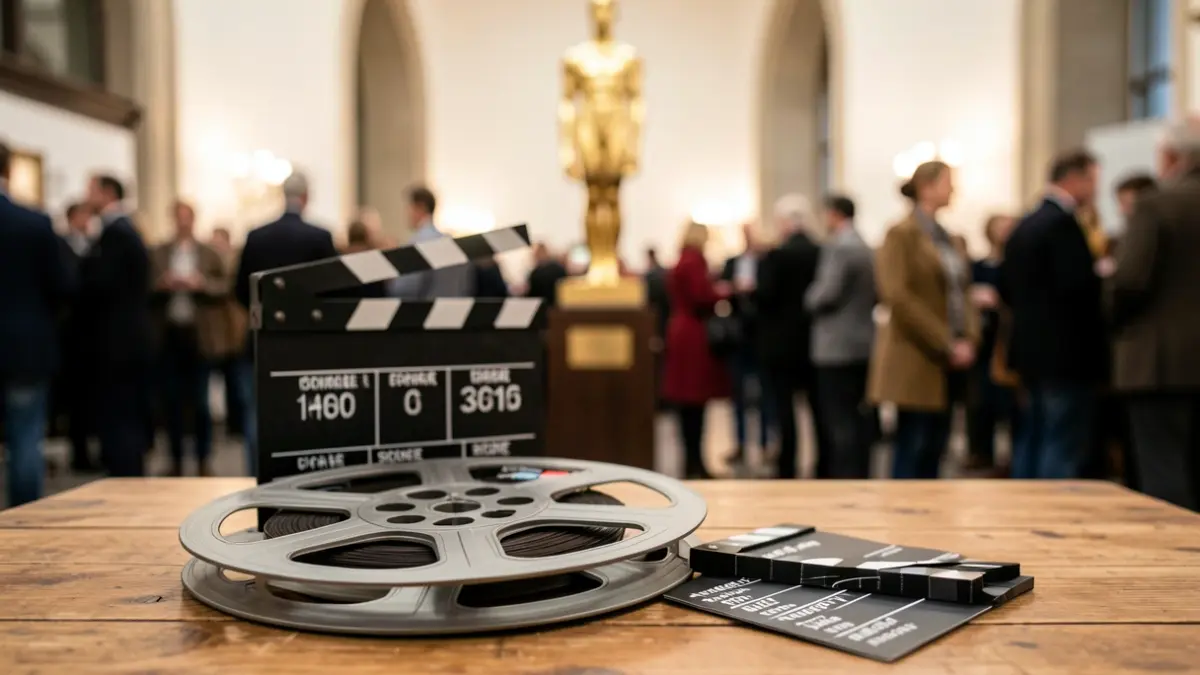 Imagen genérica de un equipo de cine y un premio.