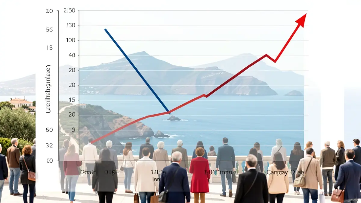 Generic statistical graph showing a downward trend in unemployment figures.