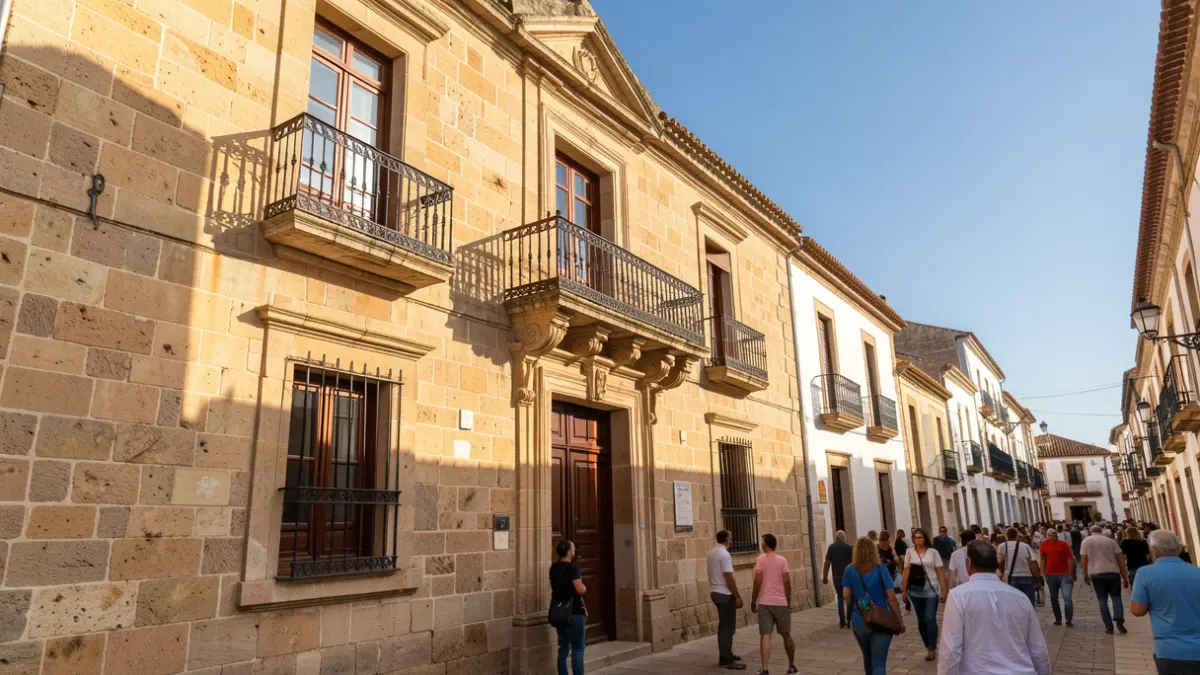 Imagen genérica de la fachada de un ayuntamiento tradicional canario con balcón y barandillas de hierro, bajo la luz del sol de la tarde.