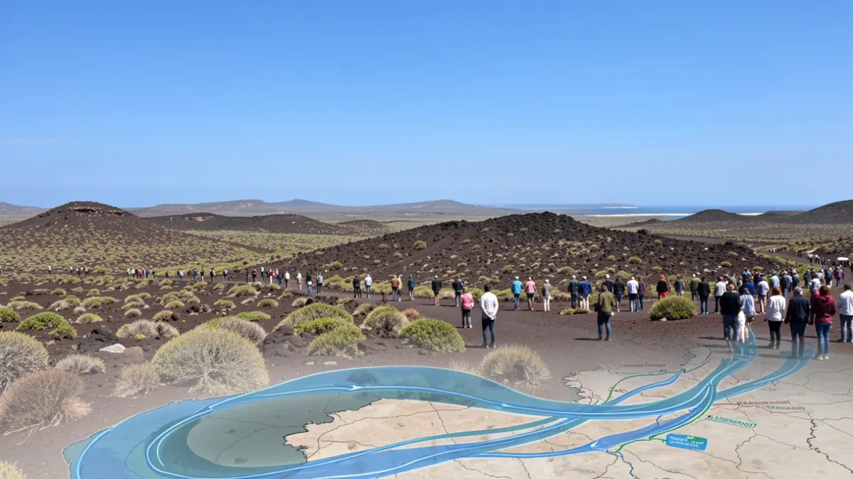 Fuerteventura landscape with hydrological planning elements.