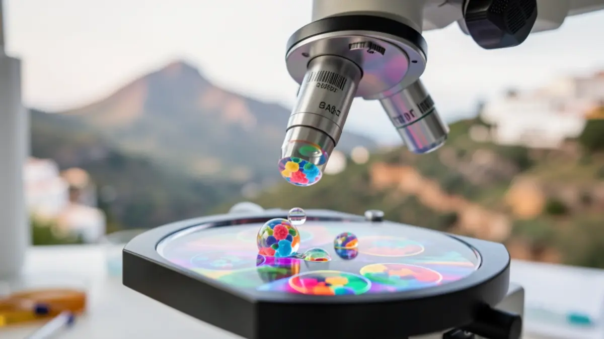 Generic image of a microscope showing biological cells and structures.