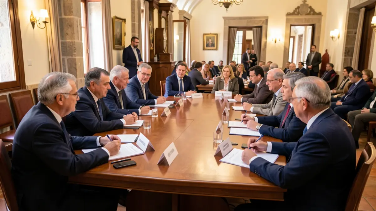 Image of the Executive Committee meeting of the Canary Federation of Municipalities (Fecam) in El Rosario.