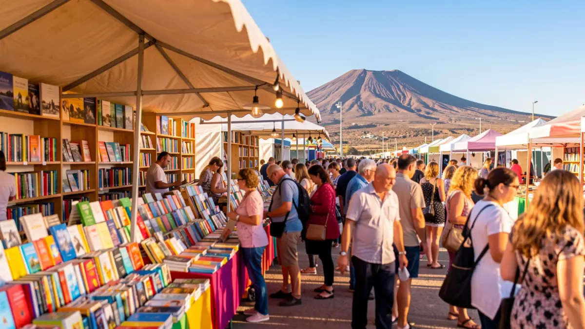 Imagen genérica: con puestos de libros y gente paseando.