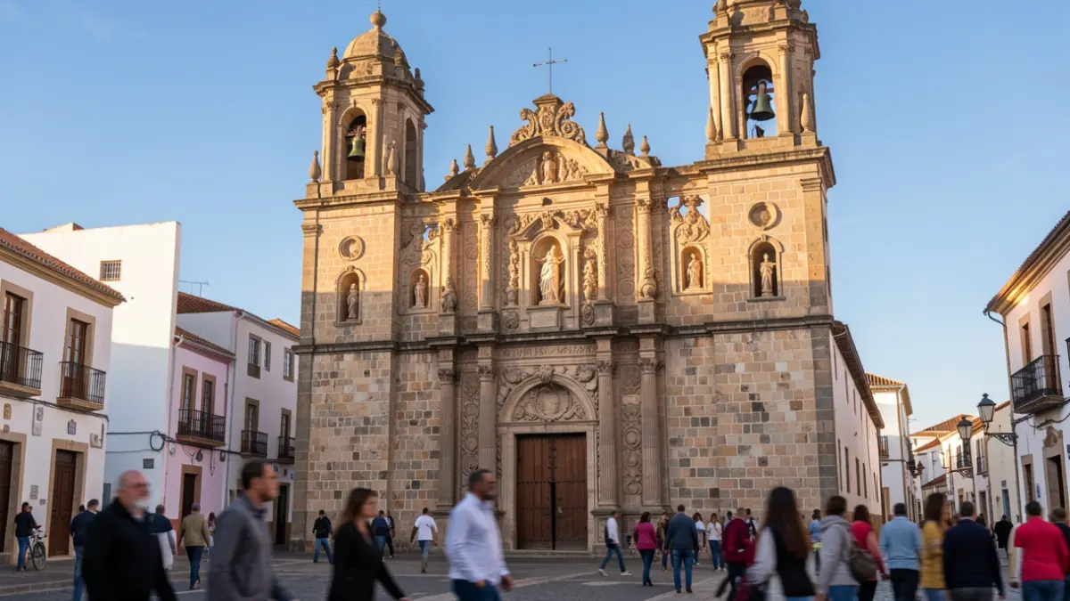 Facade of the Church of El Dulce Nombre de Jesús in La Guancha during the feast of the Virgen del Rosario.