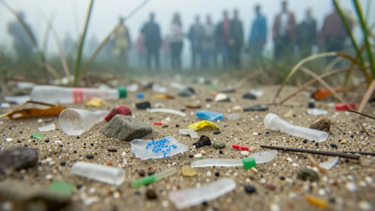 Imagen genérica de residuos marinos plásticos acumulados en el fondo marino.