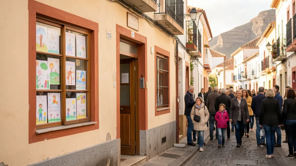 Generic image of the facade of a children's center in a Canary Islands neighborhood.