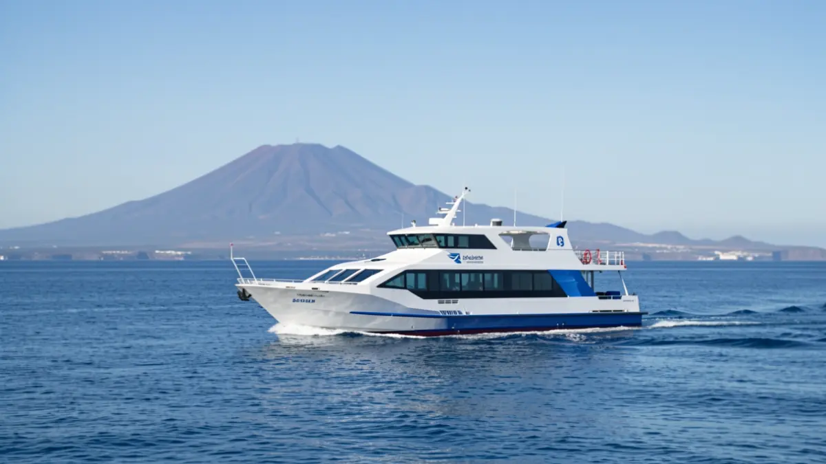 Fred. Olsen Express ferry sailing near La Palma island.