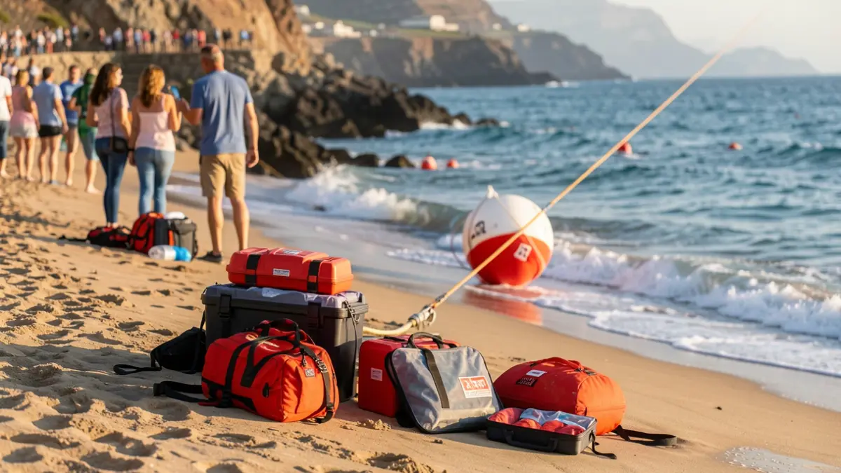 Generic image of an emergency response on a Canary Islands beach.