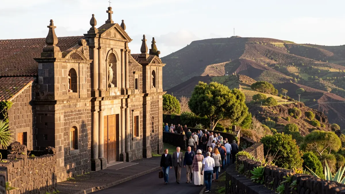 Facade of the Church of Nuestra Señora de la Asunción in San Sebastián de La Gomera.