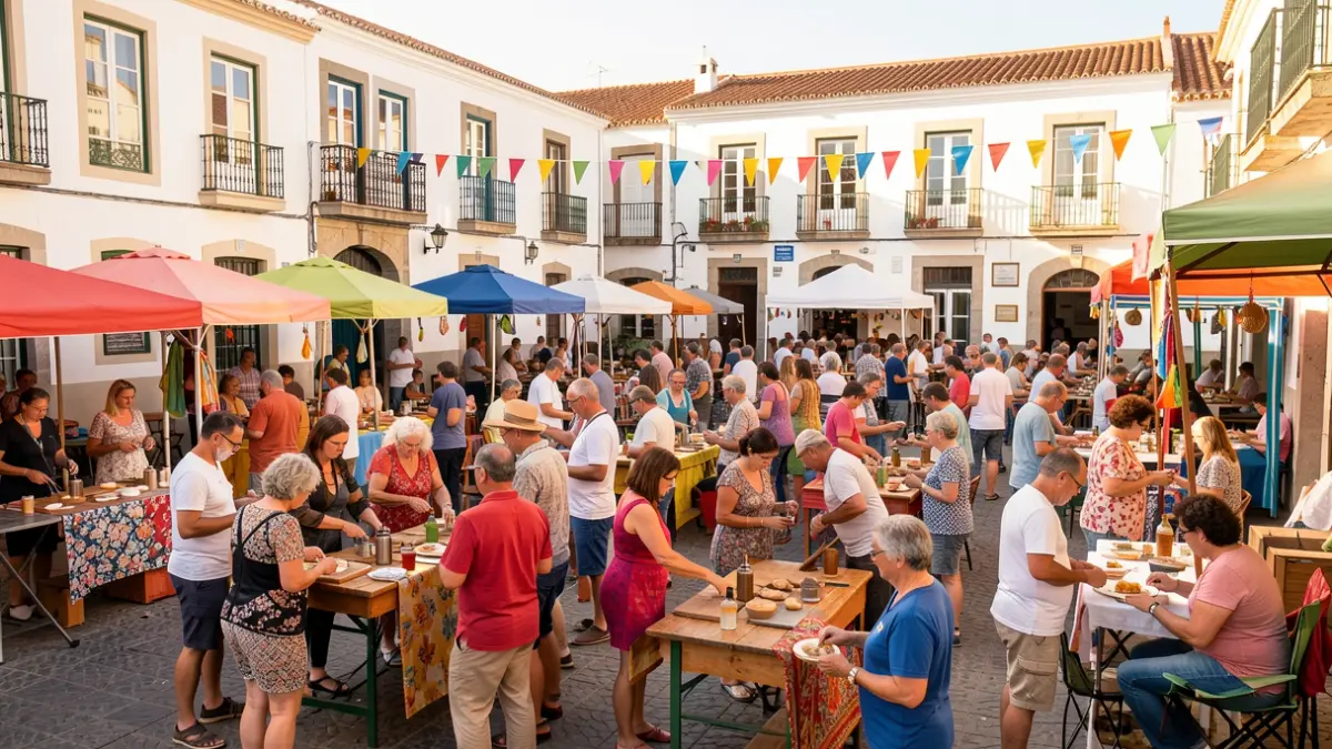 Imagen genérica de una plaza de Canarias con gente participando en un festival comunitario.
