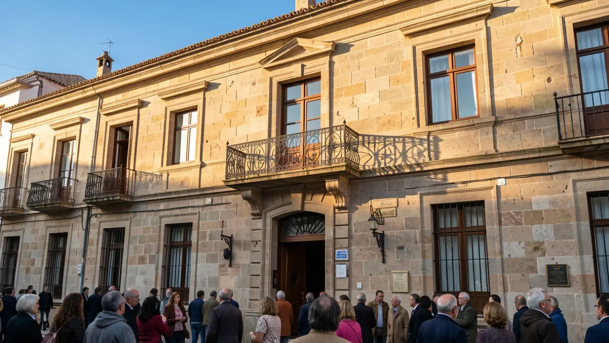 Facade of the Tegueste Town Hall on a sunny afternoon.