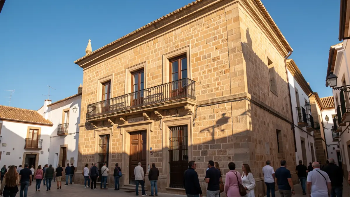 Imagen genérica de la fachada de un ayuntamiento canario con balcón y barandillas de hierro, luz de tarde.
