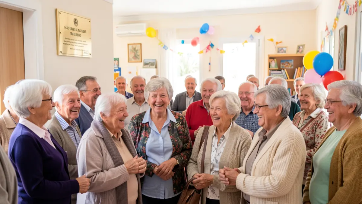 Generic image of elderly people celebrating the International Day of Older Persons in a community center in the Canary Islands.