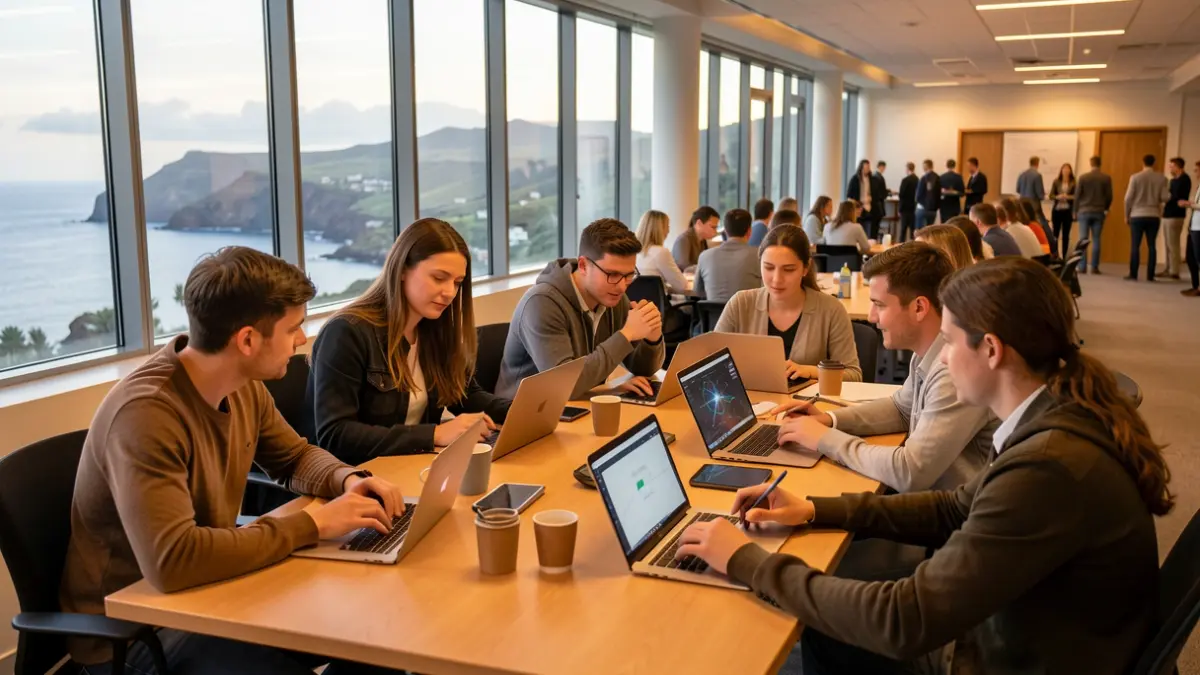 University students participating in a program on digital leadership and artificial intelligence at ULPGC.