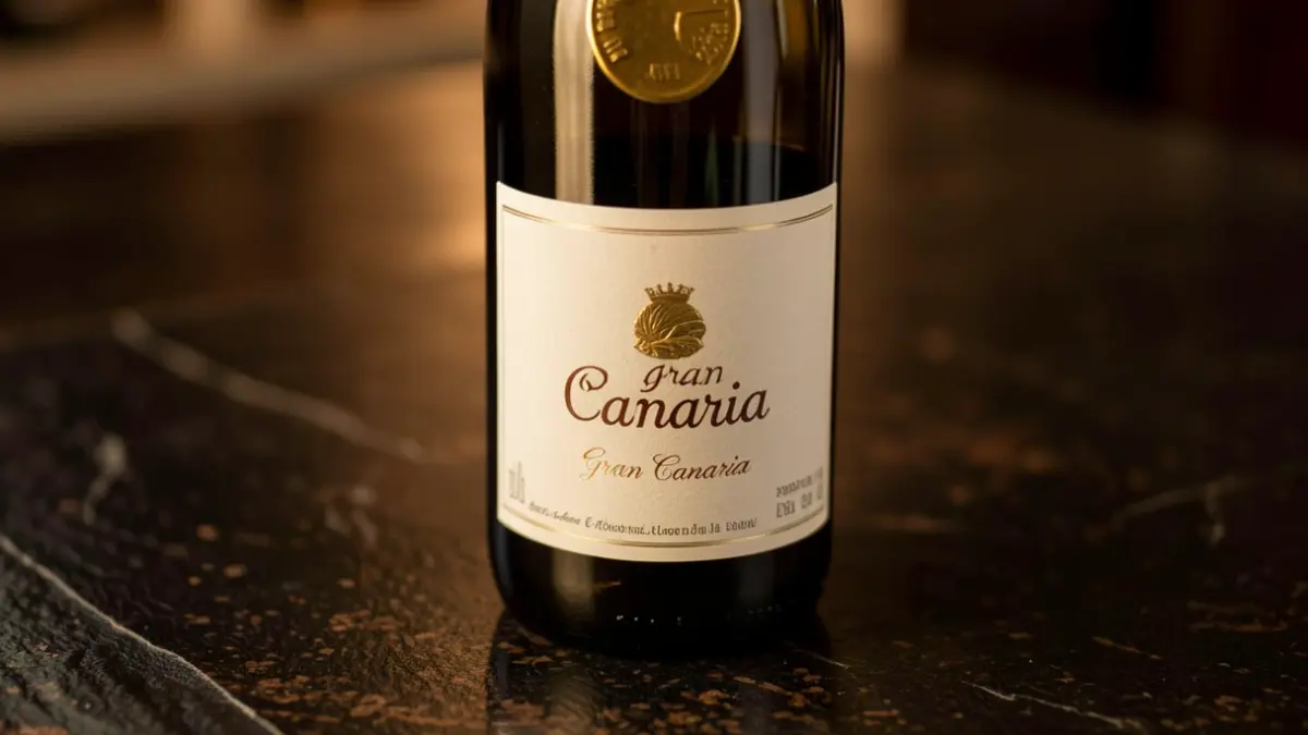 Imagen genérica de una botella de vino con una medalla dorada.